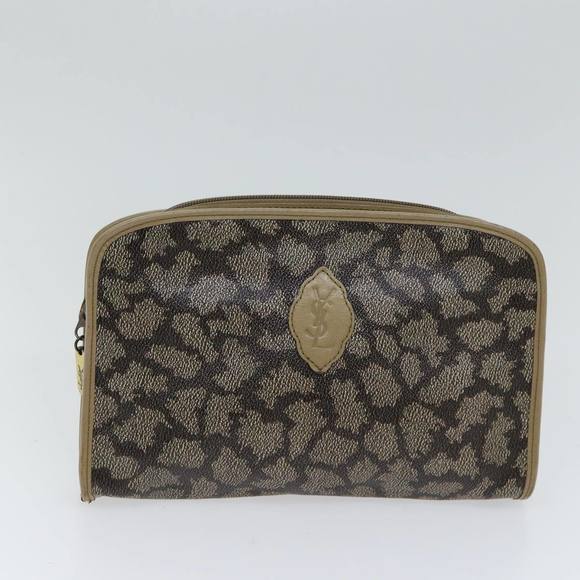 SAINT LAURENT Clutch Bag PVC 2Set Beige Auth bs13220 - Picture 14 of 16